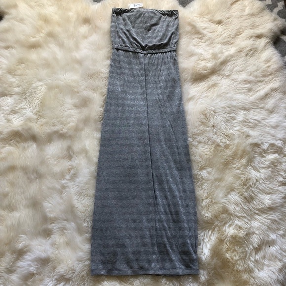 WHBM Strapless Stripe Maxi Sparkle Dress XXS - Picture 2 of 6